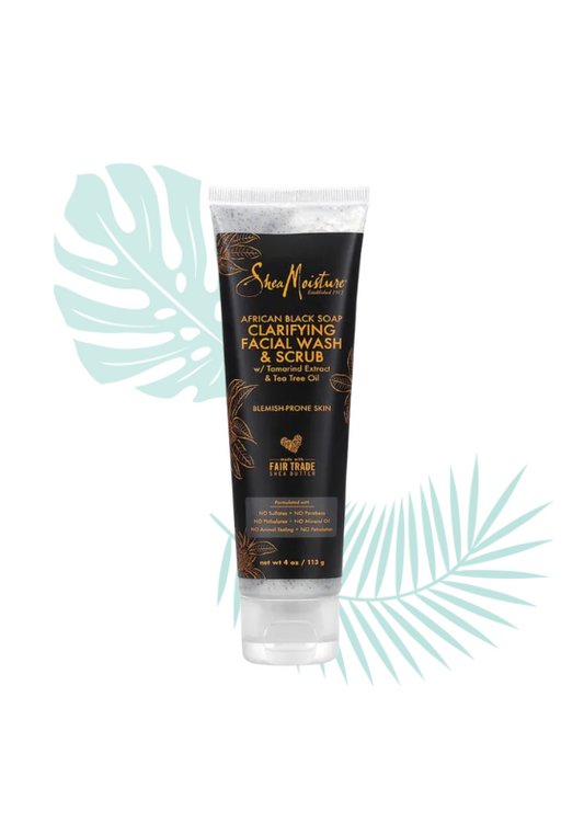 African Black Soap Clarifying Facial Wash & Scrub