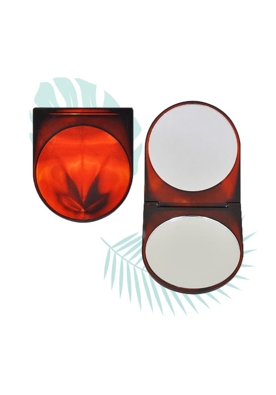 Faux Turtle Shell Compact Mirror